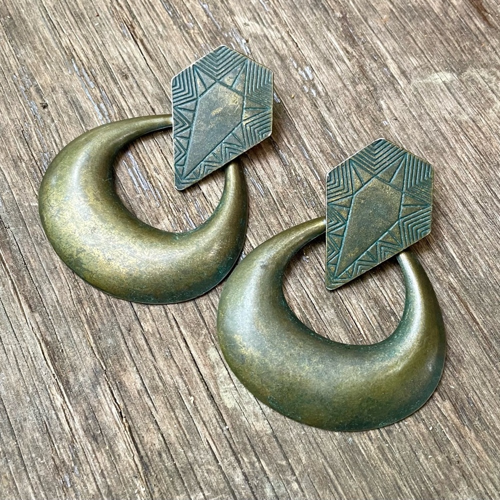 Vintage Gold Tribal Boho Earrings